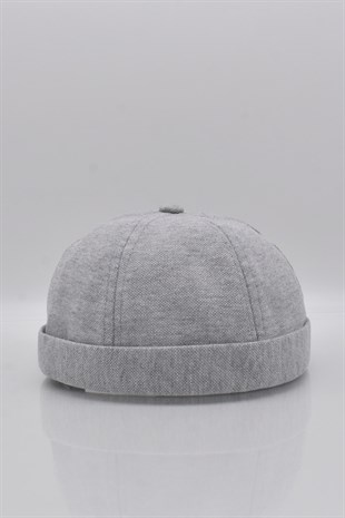 Kadın Hipster Katlamalı Cap Gri Docker Şapka