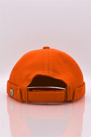 Kadın Hipster Katlamalı Cap Turuncu Docker Şapka