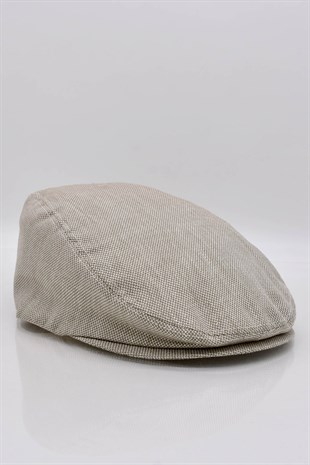 Erkek Bej Kasket Cotton Irish Flat Cap Şapka