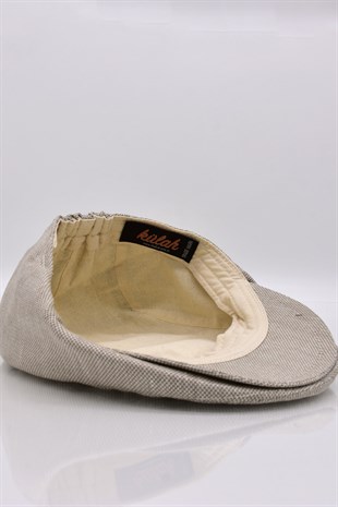 Erkek Bej Kasket Cotton Irish Flat Cap Şapka