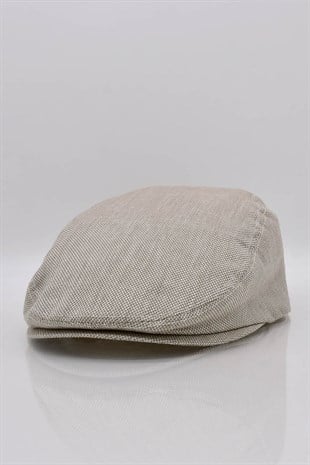 Erkek Bej Kasket Cotton Irish Flat Cap Şapka
