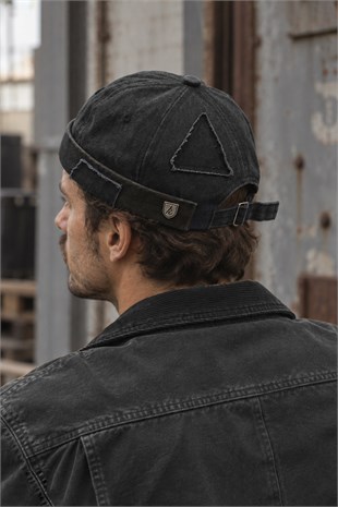 %100 Pamuk Washed Docker Şapka – Antrasit