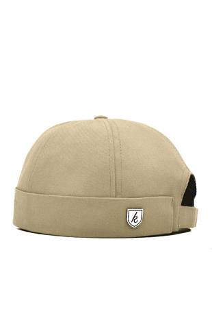 A.Beige Hiphop Docker Hat %100 Cotton Folded Cap