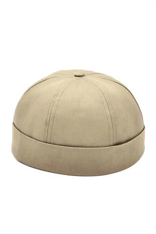 A.Beige Hiphop Docker Hat %100 Cotton Folded Cap