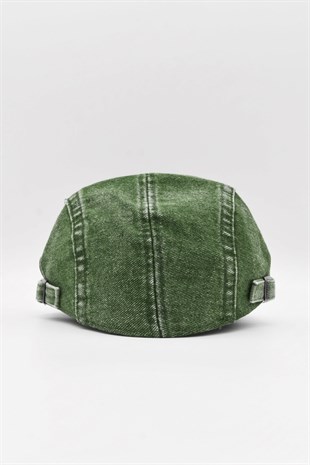 Ayarlanabilir Tokalı Yeşil Denim Yazlık Erkek Kot Kasket Şapka