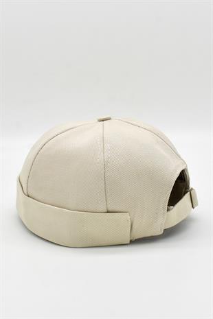 Beige Hiphop Docker Hat %100 Cotton Folded Cap