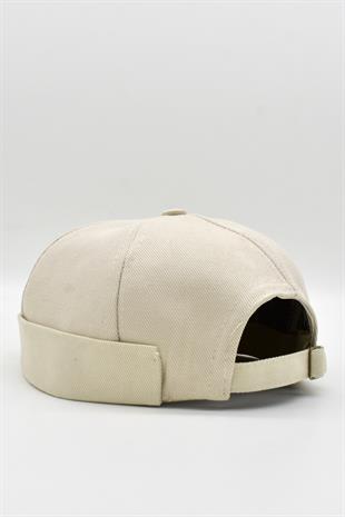 Beige Hiphop Docker Hat %100 Cotton Folded Cap