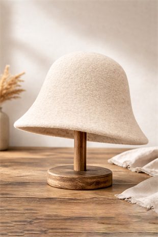 Bej Yün Çan Şapka – Minimal Bell Hat | Soft Form Series