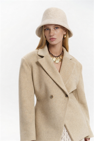 Bej Yün Çan Şapka – Minimal Bell Hat | Soft Form Series