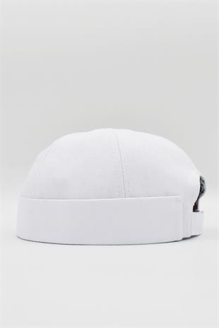 White Hiphop Docker Hat %100 Cotton Folded Cap