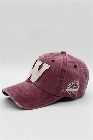 Beyzbol Cap Vintage Erkek Şapka Eskitme Kep - Bordo