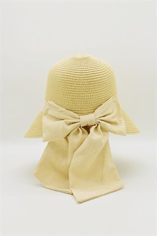 Camel Kadın Hasır Plaj Güneş Şapkası