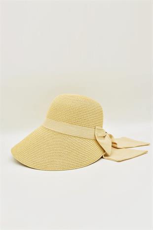 Camel Kadın Hasır Plaj Güneş Şapkası