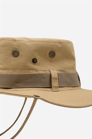 Kadın Camel Güneş Koruyucu Kovboy Safari Şapkası