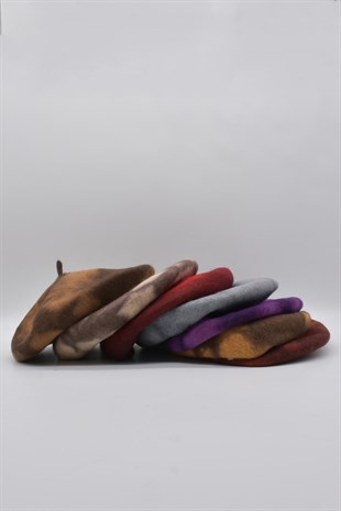 Camel Parisienne Bere Premium Gerçek Yün Şapka