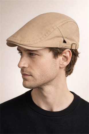Clean Form Flat Cap – Warm Dune Tokalı Kasket