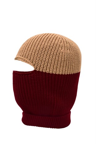 Color Block Renkli Balaclava Kar Maskesi Triko Bere Boyunluk 1 Adet