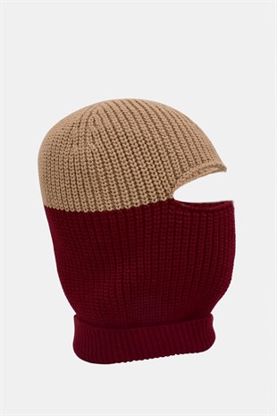 Color Block Renkli Balaclava Kar Maskesi Triko Bere Boyunluk 1 Adet