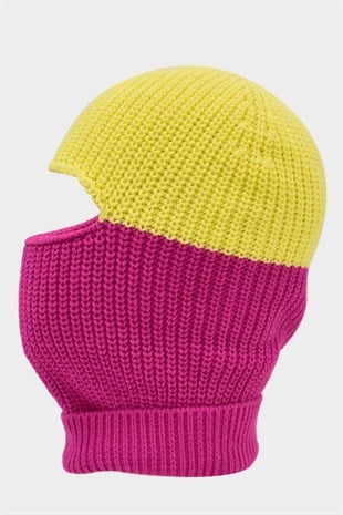 Color Block Balaclava Snow Mask Knit Beanie Neck Collar 
