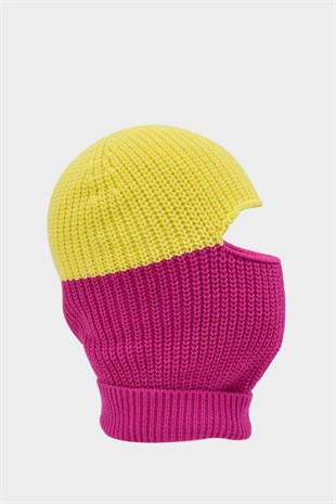 Color Block Balaclava Snow Mask Knit Beanie Neck Collar 