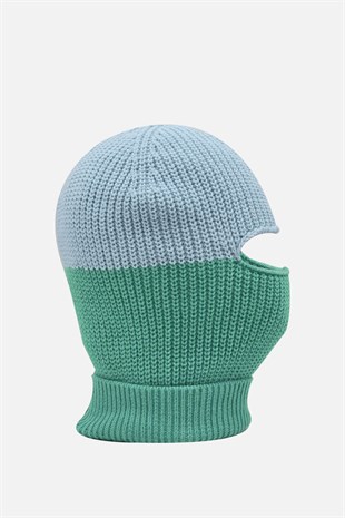 Color Block Balaclava Snow Mask Knit Beanie Neck Collar