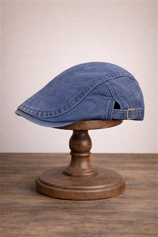 Daily Form Washed Flat Cap – Mavi Ayarlanabilir Tokalı Denim Kasket