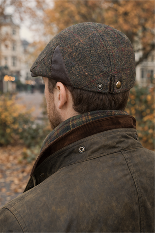 Deri Siperli Yün Karışımlı Erkek Flat Cap Kasket | Ayarlanabilir | Klasik & Şık Kış Şapkası
