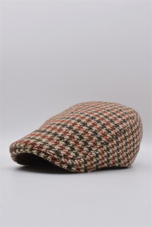 Patterned Camel Mens Flat Cap Driver Hat Flat Cap