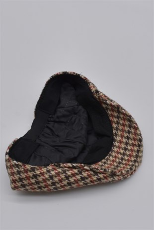 Patterned Camel Mens Flat Cap Driver Hat Flat Cap