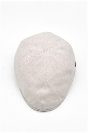Erkek 6-Panel Şapka Premium Keten Krem Spor Kasket