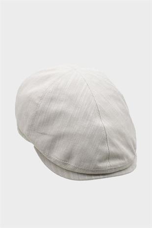 Erkek 6-Panel Şapka Premium Keten Krem Spor Kasket