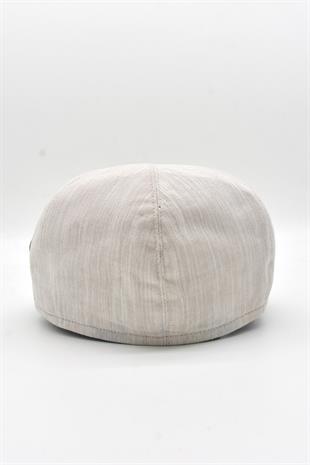 Erkek 6-Panel Şapka Premium Keten Krem Spor Kasket