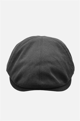 Erkek 6-Panel Şapka Premium Keten Siyah Spor Kasket