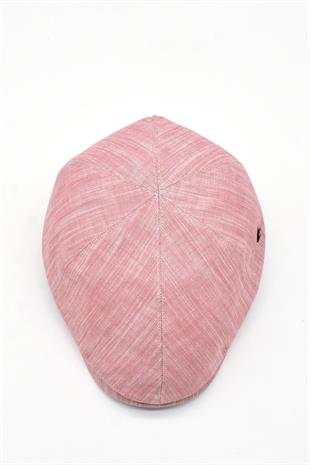 Erkek 6-Panel Şapka Premium Keten Pembe Kasket