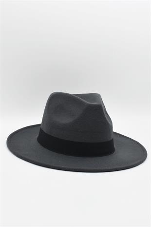 Erkek Ayarlanabilir Füme Fedora Şapka