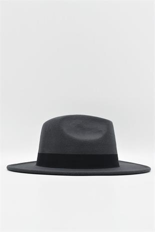 Erkek Ayarlanabilir Füme Fedora Şapka