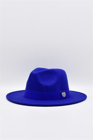 Erkek Ayarlanabilir Saks Mavi Fedora Şapka