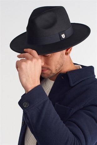 Erkek Ayarlanabilir Siyah Fedora Şapka