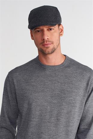 Mens Herringbone Winter Antrachite Holigan Flat Cap Hat