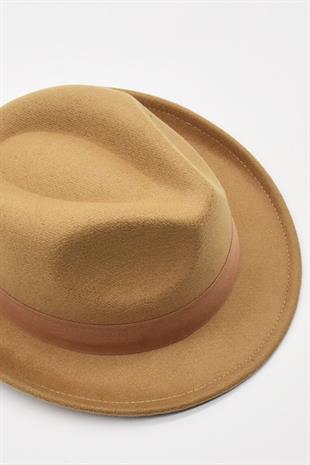 Erkek Bej Keçe Trilby Fötr Şapka