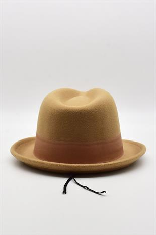 Erkek Bej Keçe Trilby Fötr Şapka