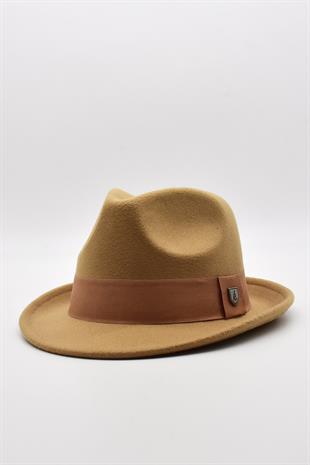 Erkek Bej Keçe Trilby Fötr Şapka