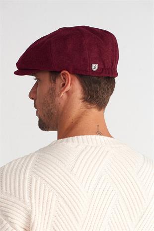 Mens Burgundy Flat Cap Baretta Beckham Peaky Blinders Hat