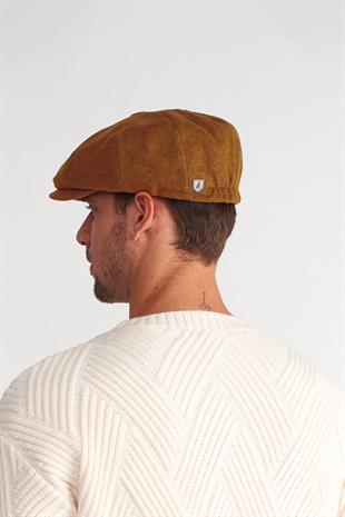 Mens Camel Flat Cap Peaky Blinders Style Winter Hat