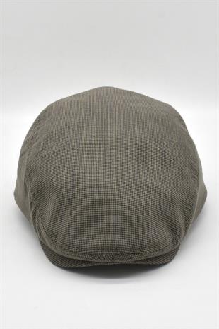 Erkek Dokulu London Kasket Kahve Flat Cap Şapka