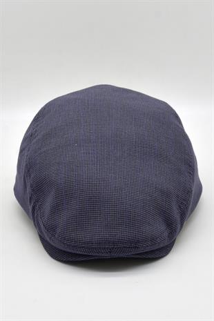 Erkek Dokulu London Kasket Lacivert Flat Cap Şapka