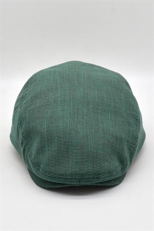 Erkek Dokulu London Kasket Yeşil Flat Cap Şapka