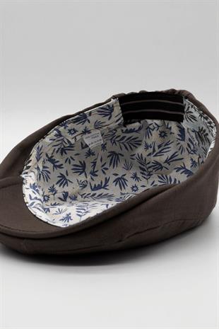 Erkek Düz Pamuklu Acı Kahve Flat Cap Kasket