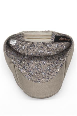Erkek Düz Pamuklu Latte Flat Cap Kasket