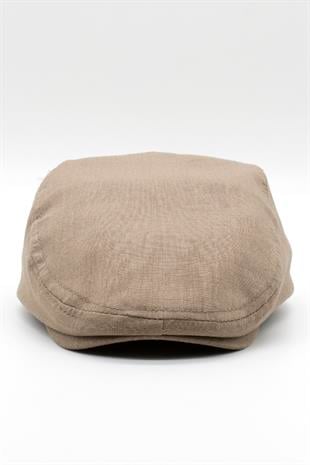 Erkek Düz Pamuklu Mocha Flat Cap Kasket